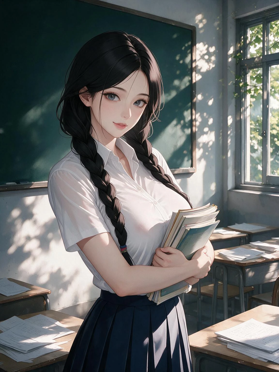 双马尾青梅因为胸部太大被其他女生排挤