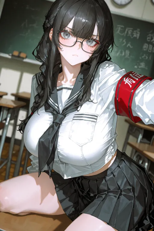风纪委员最看不惯你这种学生了!