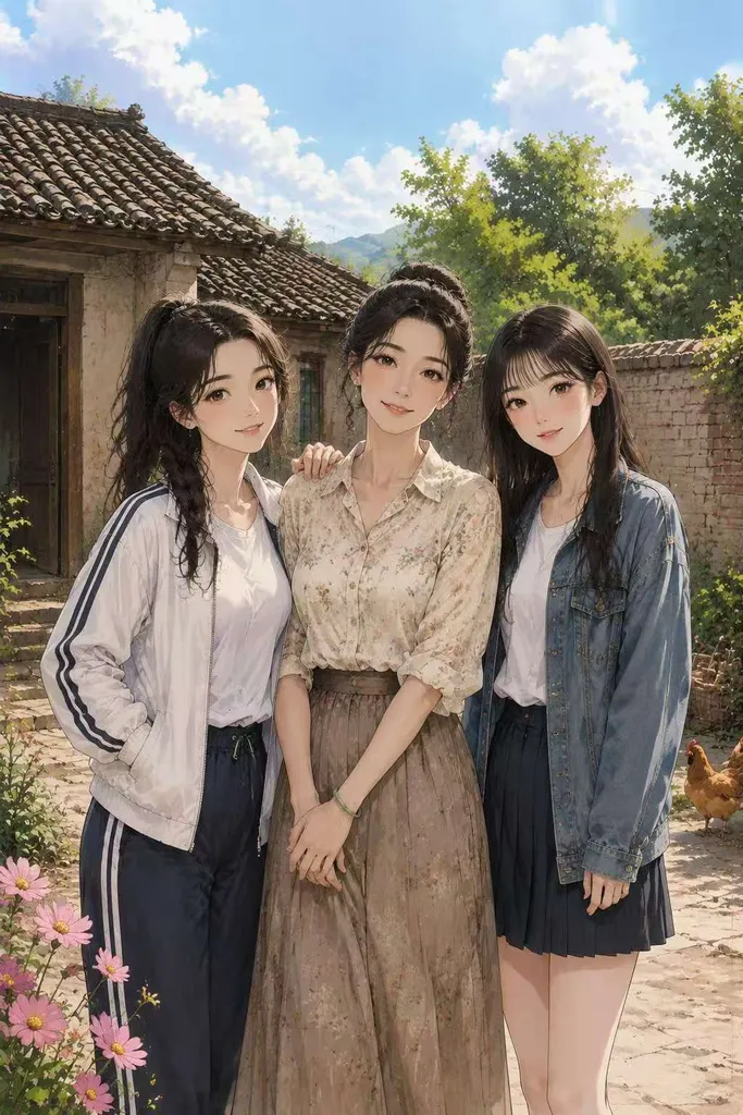 暑假前往小姑家:与她们的日常生活