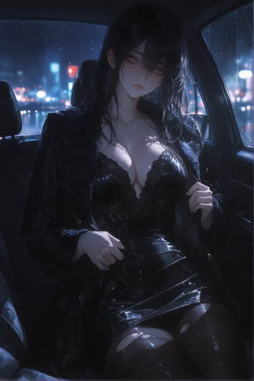 黑丝清冷美女强行上了我的副驾说要用身体当车费