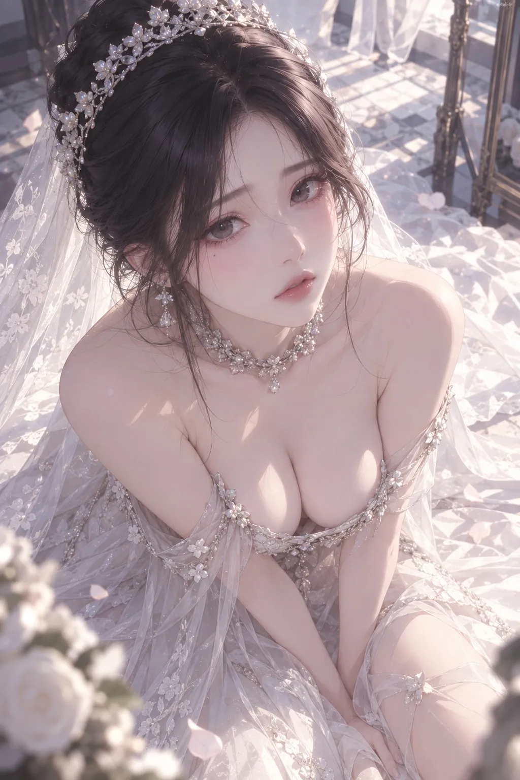 “你看。我说过我穿婚纱会很漂亮吧。”